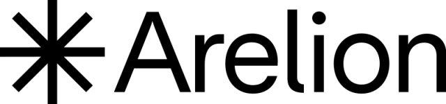 Logo of Arelion featuring a stylized design with the brand name in black.