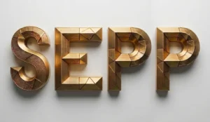The image shows the word "SEPP" in gold, with a geometric, multidimensional design.