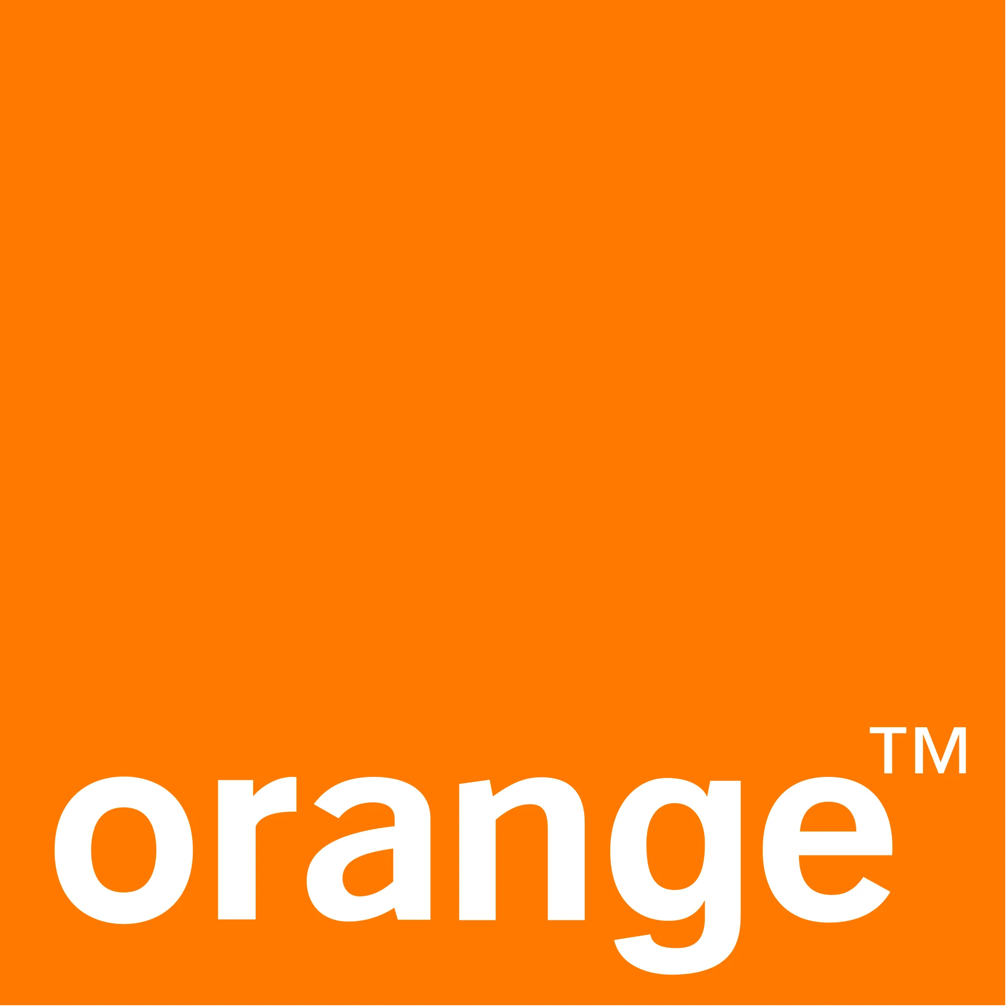 Logo of the Orange telecommunications company featuring the word "orange" in white text on an orange background.