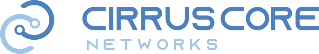 Logo of Cirrus Core Networks featuring stylized blue text and a swirl design.
