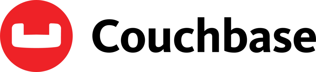 Couchbase logo with a red circular emblem and black text.