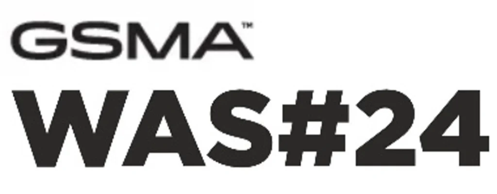 Logo of the GSMA event with the text "WAS#24".